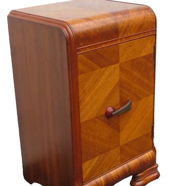 Art Deco Waterfall Tall Nightstand Side End Bedside Table 5289