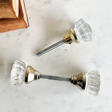 Antique Crystal Doorknobs Brass Interior Bedroom Doorknobs Bathroom Doorknobs Clear Glass and Gold Antique Hardware Door Knob Set Vintage 