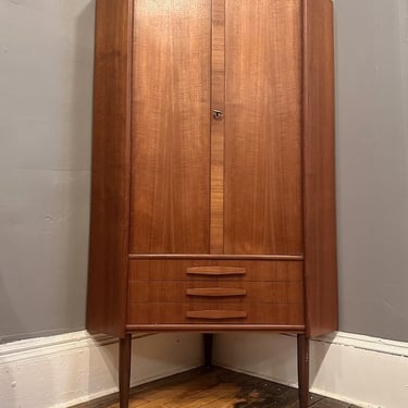 Danish Modern Teak Corner Cabinet