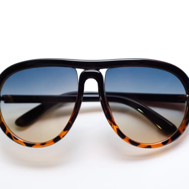 Retro Black Tortoise Aviator Sunglasses | Tubular 80s 