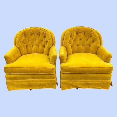 LOCAL PICKUP ONLY ———— Vintage Tufted Lounge Chairs (Sold as a Set) 