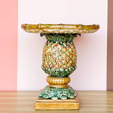 Majolica Pineapple Pedestal