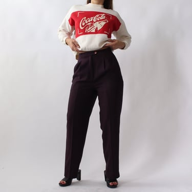90s Eggplant Tailored Trousers - W27