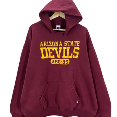 Vintage 90's Arizona State University Sundevils Maroon Hoodie Sweatshirt XXL