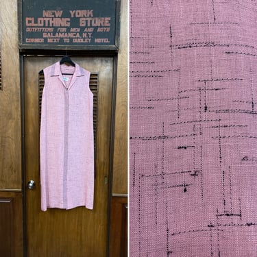 Vintage 1950’s Pink Black Flecked Atomic Rayon Dress, Vintage 1950’s Dress, Vintage Rayon Dress, Rockabilly Dress, Pink Dress 
