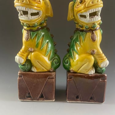 Pair Chinese Porcelain Foo Dogs- Early 20th Century 