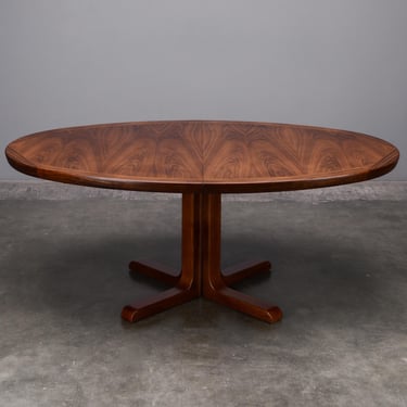 Vintage Skovby Rosewood Oval Pedestal Dining Table Danish Modern 