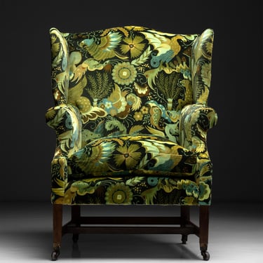 Generous Wing Chair in Phantasia Velvet by House of Hackney