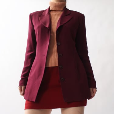 90s Magenta Silk Blazer