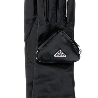 Prada Woman Black Leather Gloves