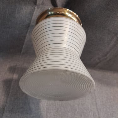 Semi Flush Vintage MCM Light with Decorative Glass Shade