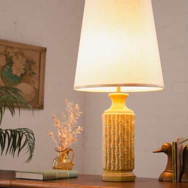 Yellow Bamboo Regency Table Lamp
