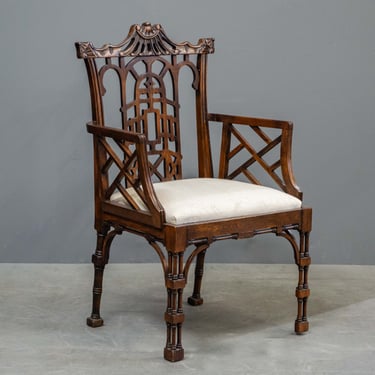Contemporary Chinese Chippendale Arm Chair