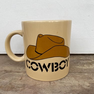 Vintage Cowboy Mug Made In Japan, Stenciled Lettering, Stetson Coffee Mug, Cowboy Hat 