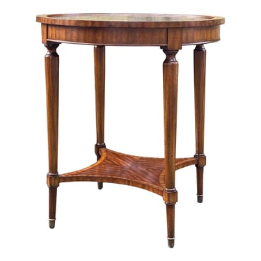 Maitland Smith Regency Leather Top Mahogany Accent Side Table 