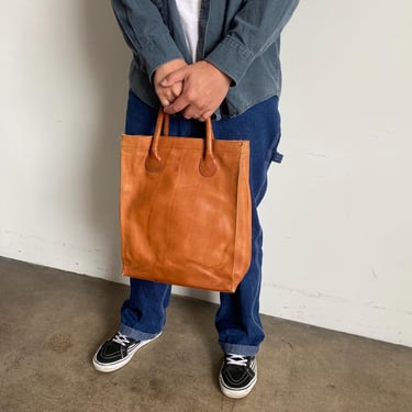 Vintage Distressed Leather Tote Bag 
