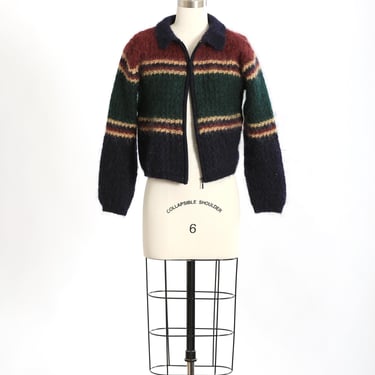 Vintage 90s Striped Mohair wool cropped jacket 