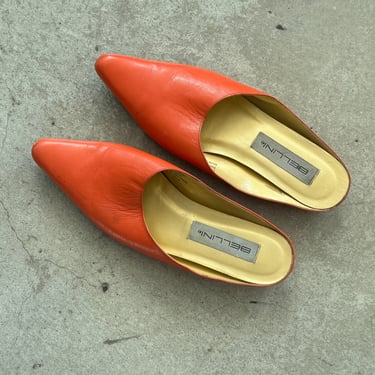 Orange Leather Flats