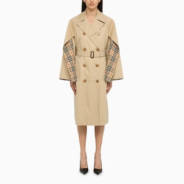 Burberry Honey Cotton Double-Breasted Trench Coat Women
