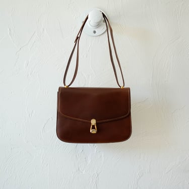 Vtg 1970s Gucci Brown Structured Leather Bag