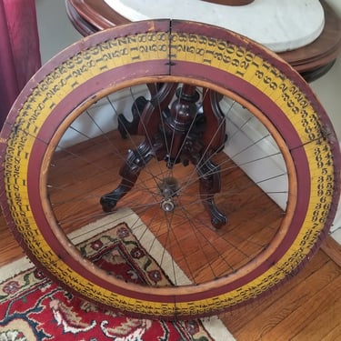 Louis Rastetter & Sons Depression Era Wooden Rim Bicycle Wheel Of Chance C1930 