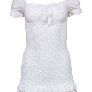 Faithfull the Brand - White Smocked Mini Dress Sz 2