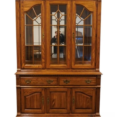 PENNSYLVANIA HOUSE Solid Oak Rustic Country Style 54" Buffet w. Lighted Display China Cabinet 23-3601 