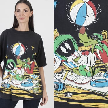 Marvin the Martian T Shirt, 90s Looney Tunes, All Over Print Cartoon, Vintage 1994 AOP Tee 