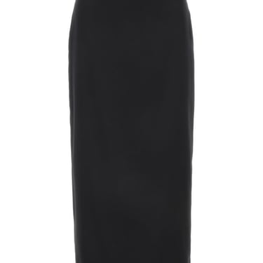 Miu Miu Women Black Stretch Silk Skirt