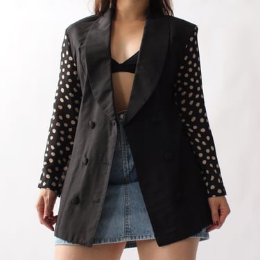 Vintage Polka Dot Sleeve Blazer