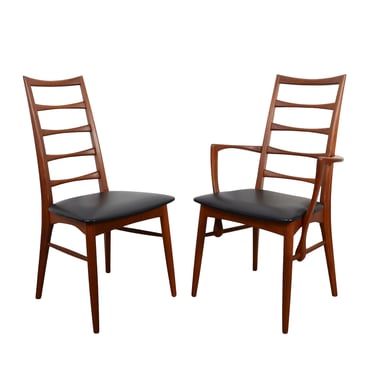 Teak "Lis" Dining Chairs by Niels Koefoed for Koefoed Hornslet Danish Modern Set of Six 