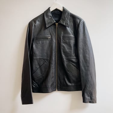 Soot Boxy Leather Jacket