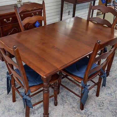 Nichols & Stone Cherry Dining Table & Set of Four Chairs