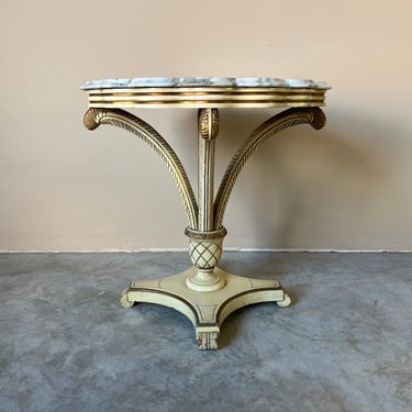 Grosfeld House Hollywood Regency End - Side Table W/ Marble Top 