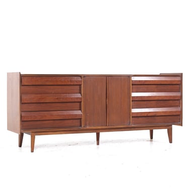 Lane First Edition Mid Century Walnut Lowboy Dresser - mcm 