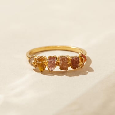bridesmaid gift ring, raw gemstone stacking ring, orange crystal jewelry for her, citrine carnelian ring, wedding party gift 