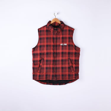 L // 90s Norfolk Southern Red Plaid Puffer Vest – Vintage Workwear 