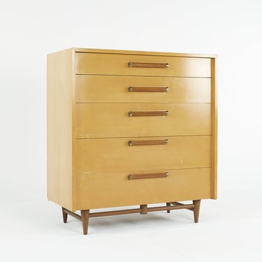 Merton Gershun for American of Martinsville Mid Century Urban Suburban 5-Drawer Highboy Dresser - mcm 