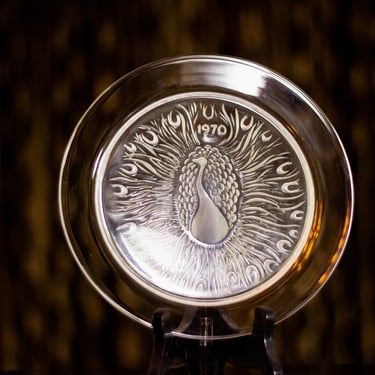 Lalique Crystal Peacock Plate -SOLD