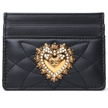 Dolce & Gabbana 'Devotion' Black Lambskin Card Holder Woman