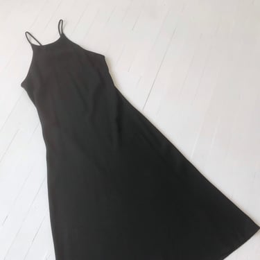 1990s Black Crepe Dress 