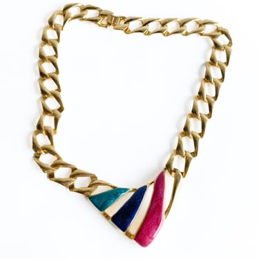 Chunky Art Deco Chain Necklace