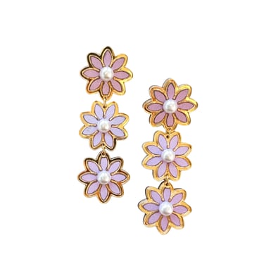 Sample Sale Lavender Triple Daisy Earrings
