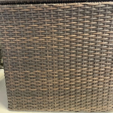 Outdoor Faux Wicker Storage Box with Tray Top