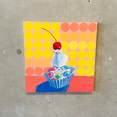 Original Acylic Painting on Canvas &quot;Ice Cream Sunday&quot; Pop Art