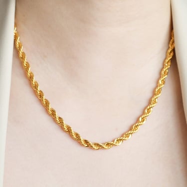 Ava gold filled rope chain necklace, twisted chain necklace, gold chain necklace, gold twist chain necklace, layering necklace, gift for her 