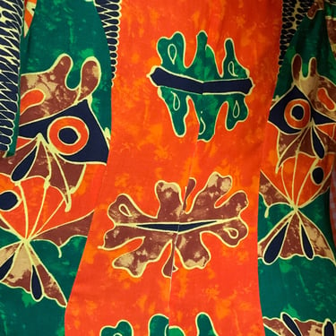 Tribal Green and Orange Maxi dress