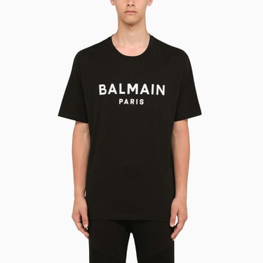 Balmain Black Crew-Neck T-Shirt With Logo Men