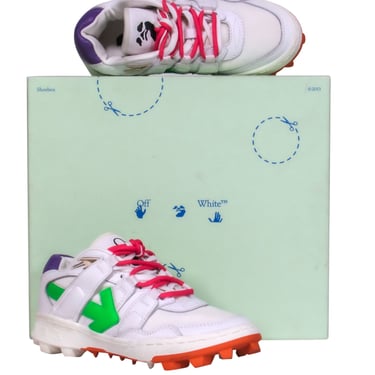 Off-White - White &amp; Multicolored Leather &quot;Mountain Cleats&quot; Sz 6