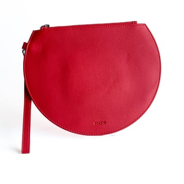 Poketo 3/4 Moon Clutch in Red